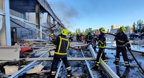 Russian missiles slammed into a crowded shopping centre in the central Ukrainian city of Kremenchuk