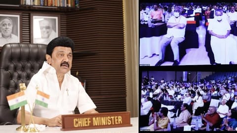 Stalin speaking at India 75 - the state of affairs - federalism, freedom and forward