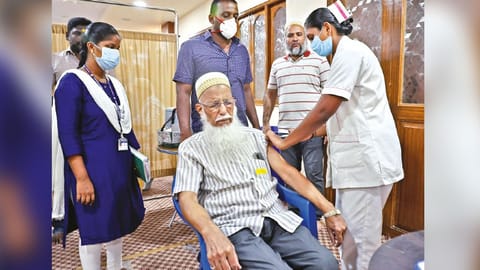 File photo of a mega vaccination camp held in the city.