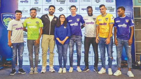 (From left) Anirudh Thapa, Debjit Majumder, Abhishek Bachchan, Vita Dani, Thomas Brdaric, Fallou Diagne, Rafael Crivellaro and Alexander Romario Jesuraj