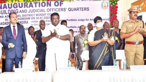Madras High Court Judge AD Jagadish Chandra inaugurating the combined complex at Jayankondam in Ariyalur
