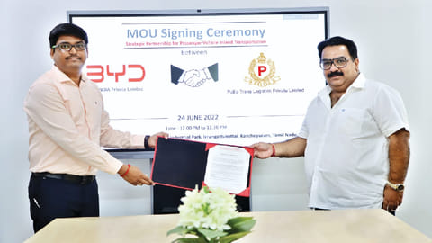 Byd India signed an MoU with Pallia Transport