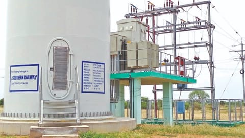 A view of the windmill in Kayathar, Thoothukudi district