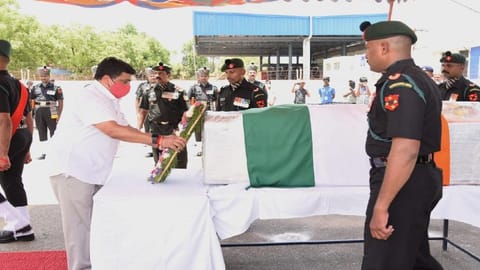 Finance Minister PTR paid tributes to Rifleman of Indian Army Lakshmanan