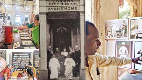 Attendees at the exhibition
;Ayahs of Madras taken to London
;Remu explains the pictures and their history
