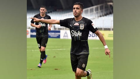 Mumbai City FC celebrating their win over Indian Navy