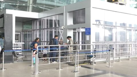 Security checking at the Chennai Airport