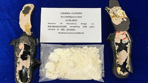 600.05 grams of Methaqualone worth Rs.30lakhs found concealed inside her sandals was recovered & seized