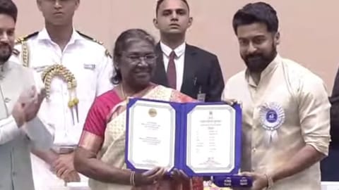 Suriya received Best Actor award from President Droupadi Murmu