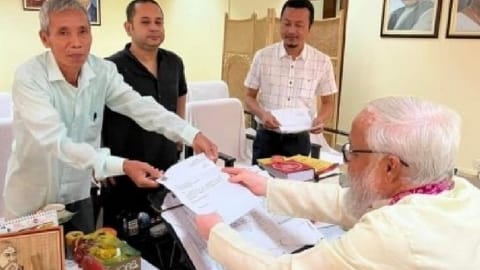 After Burba Mohan Tripura's resignation, BJP's strength has reduced to 35 in the 60-member Assembly