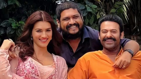 Om Raut with Kriti Sanon and Prabhas