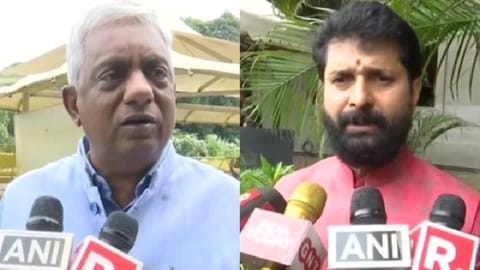 Congress MLA Nagaraj (left) and BJP MLA CT Ravi (right)