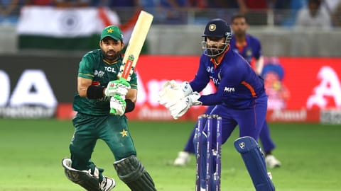 Rizwan hitting 50.
