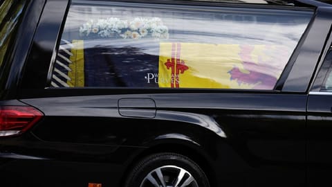 The hearse carrying the coffin of Britain's Queen Elizabeth departs Balmoral Castle, in Balmoral, Scotland, Britain September 11, 2022