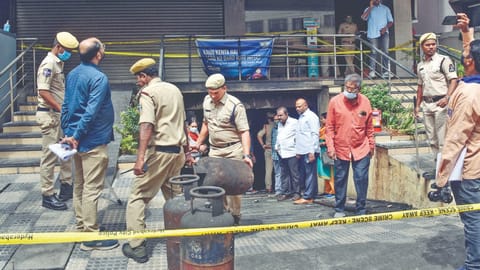Hyderabad Police at the site on Tuesday.