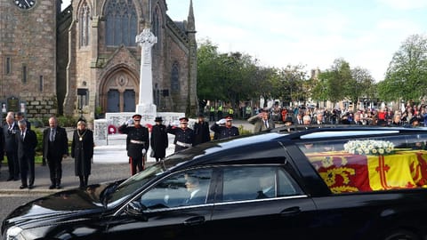 Queen Elizabeth II's coffin takes long road through Scotland