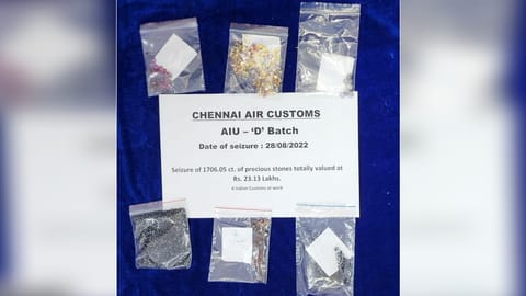 Things seized by Customs officials