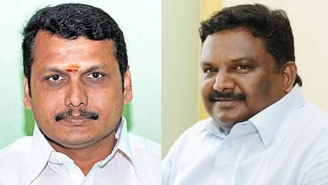 Electricity Minister V Senthilbalaji; Transport Minister SS Sivasankar