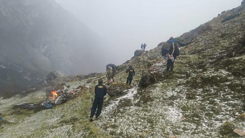 Helicopter crashed into a hill