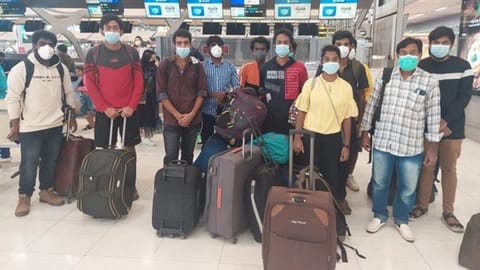 Rescued Indians from Myanmar.