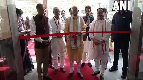 PM Modi inaugurating AIIMS Bilaspur