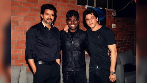 Recent snap of the actor with Vijay during Atlee's birthday bash.