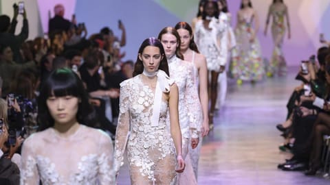 Models making the ramp walk for the event