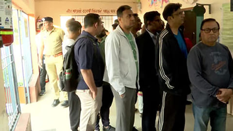 Visual from polling booth 95, Shilaj Anupam School in Ahmedabad