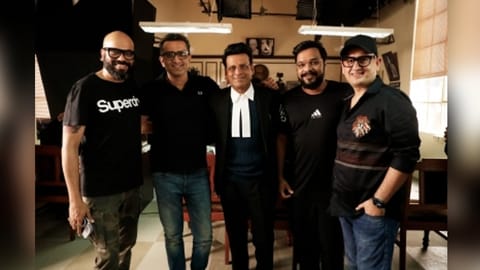 Manoj Bajpayee with crew