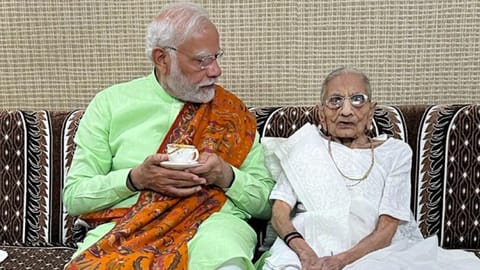 Prime Minister Narendra Modi & Heeraben Modi