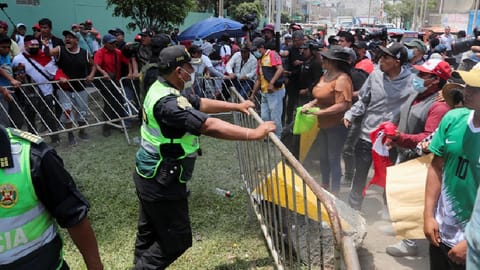 Supporters of ousted Peruvian leader Pedro Castillo have been gathering outside the police prison where he is detained in Lima