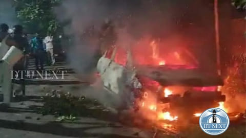 LPG cylinder explosion in a car