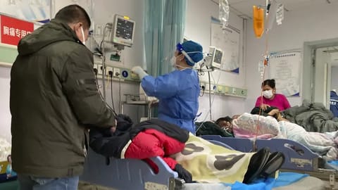 Patients recover at the Baoding No. 2 Central Hospital in Zhuozhou city in northern China's Hebei province.