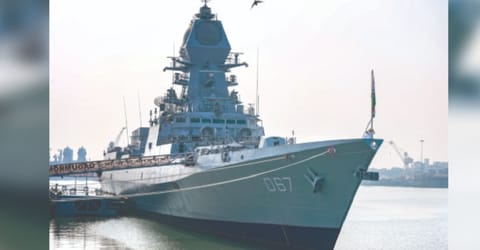 Commissioning ceremony of INS Mormugao in Mumbai