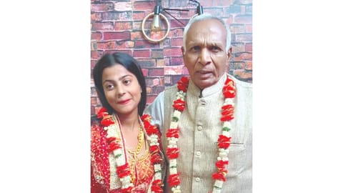 A 30-second clip of a 62-year-old man ?marrying? a 21-year-old woman has gone viral on social media