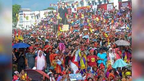 Supporters of TIPRA Motha party