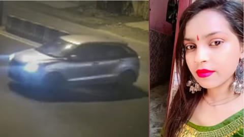 Screengrab from the CCTV footage that shows the car; Anjali Singh
