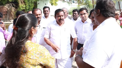 KN Nehru inspected the reconstruction of Thoothukudi old bus stand.