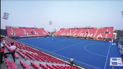 The Kalinga Hockey Stadium in Bhubaneswar is geared up for the World Cup