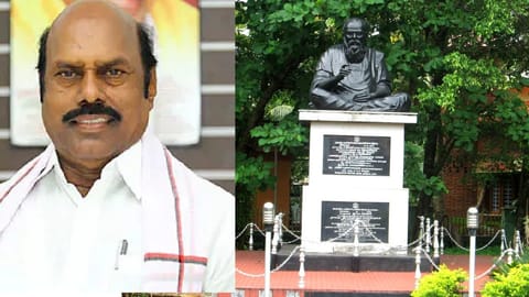 (L-R): E V Velu ; Periyar memorial