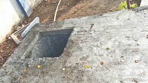 The open sewage tank