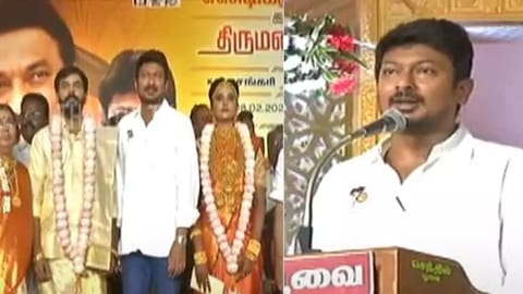 Udayanidhi Stalin while speaking at a wedding ceremony