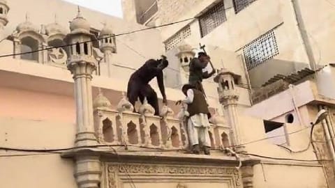 Ahmadi place of worship being vandalised