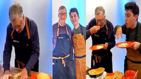 Bill Gates makes with chef Eitan Bernath