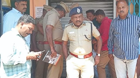 DIG MS Muthusamy at the site of a burgled ATM