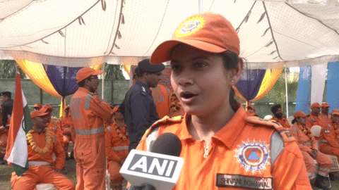 NDRF personnel after returning to India from Turkey