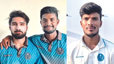 Sanjeet Desai and S Lokeshwar (left); J Suresh Kumar (right)