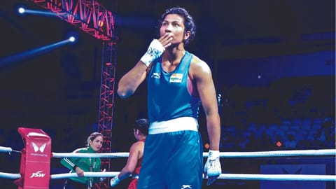 Lovlina Borgohain after
her win