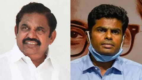 (L) Edappadi K Palaniswami; K Annamalai(R)