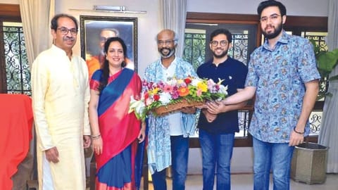 Superstar Rajinikanth with
Uddhav Thackrey on Saturday